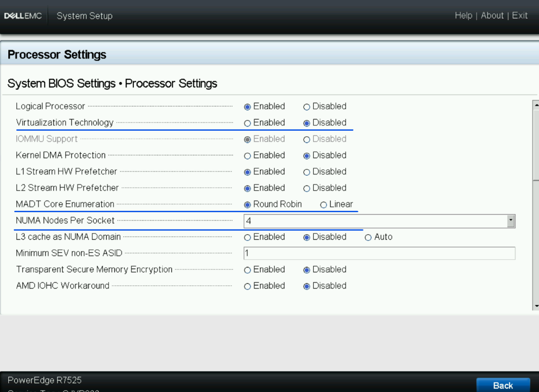 BIOS Setup: Processors Settings