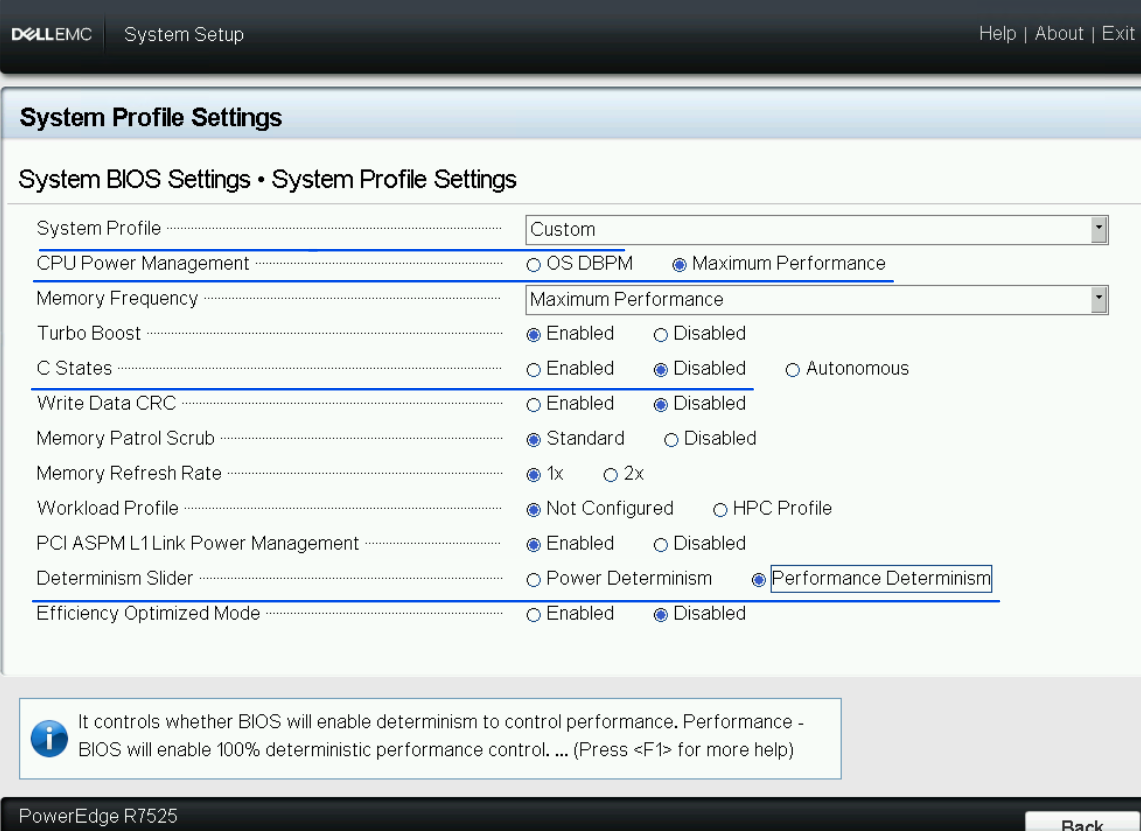 Configuration du BIOS : Paramètres du profil système