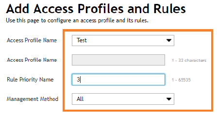 Setting Access Profiles and Rules