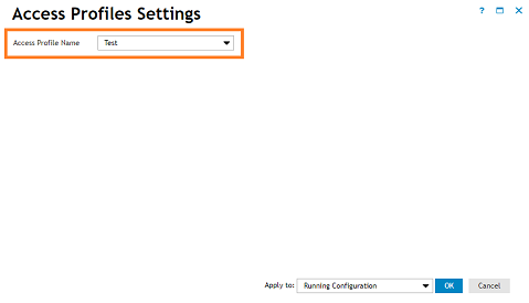 Selecting the created Access profile