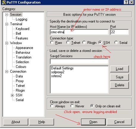SLN316532_en_US__3CMC дампа PuTTY, конфигурация 2