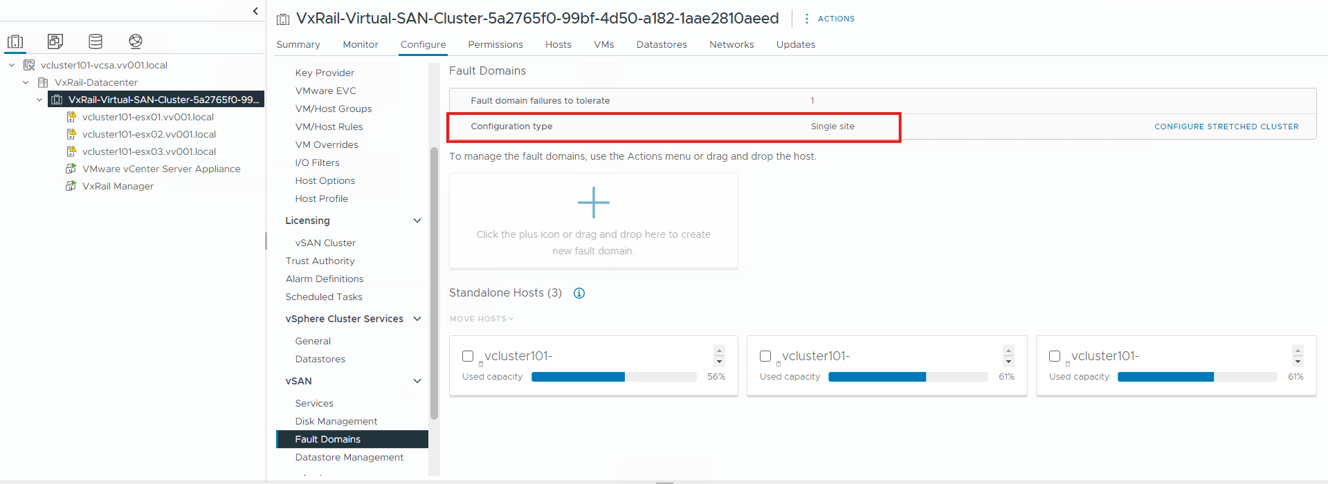 Schermafbeelding van hoe u controleert op een gestrekt cluster in 7.x/8.x-code