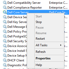 Dell Core Server'ı Durdurma