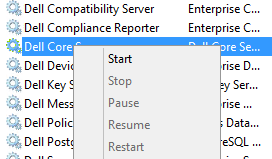 Start Dell Core Server