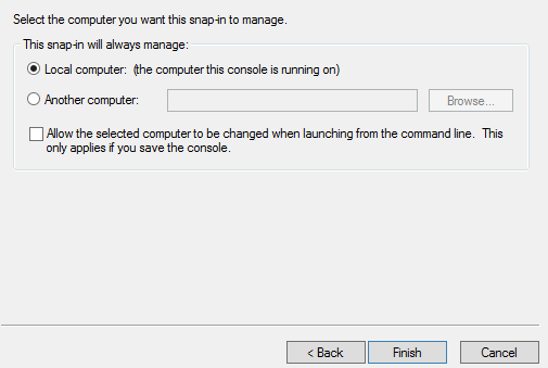 Выберите Локальный компьютер.