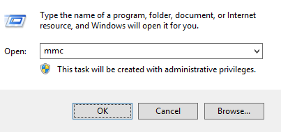 Geben Sie mmc ein.