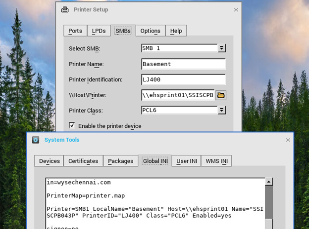Printermap Redirection de l’imprimante réseau (avec le nom du pilote d’imprimante ...
