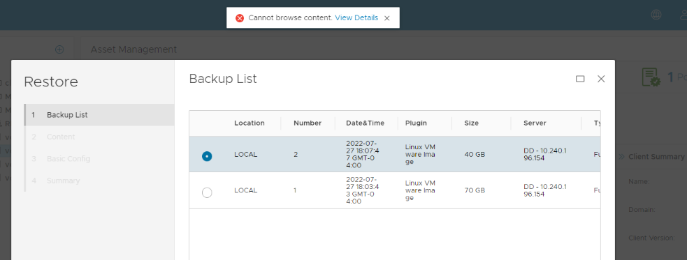 Avamar Yedekleme Listesi