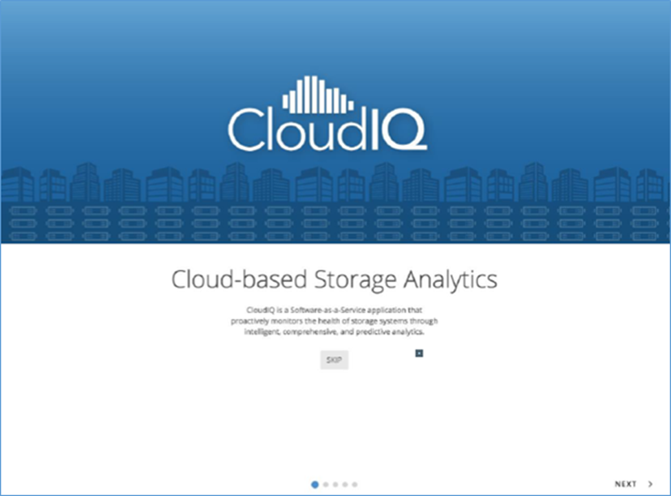 Página de inicio de CloudIQ