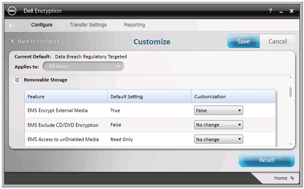 EMS Encrypt External Media false