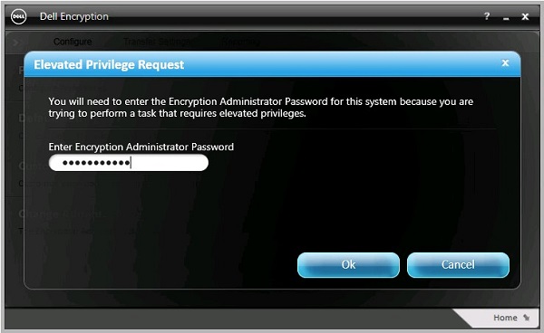 Enter Encryption Administrator Password