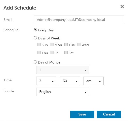 Menu Add Schedule (Dodaj harmonogram)