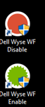 Icônes Dell Wyse WF Disable et Dell Wyse WF Enable