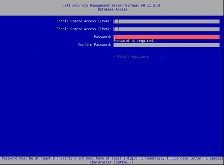 新しいデータベース パスワード