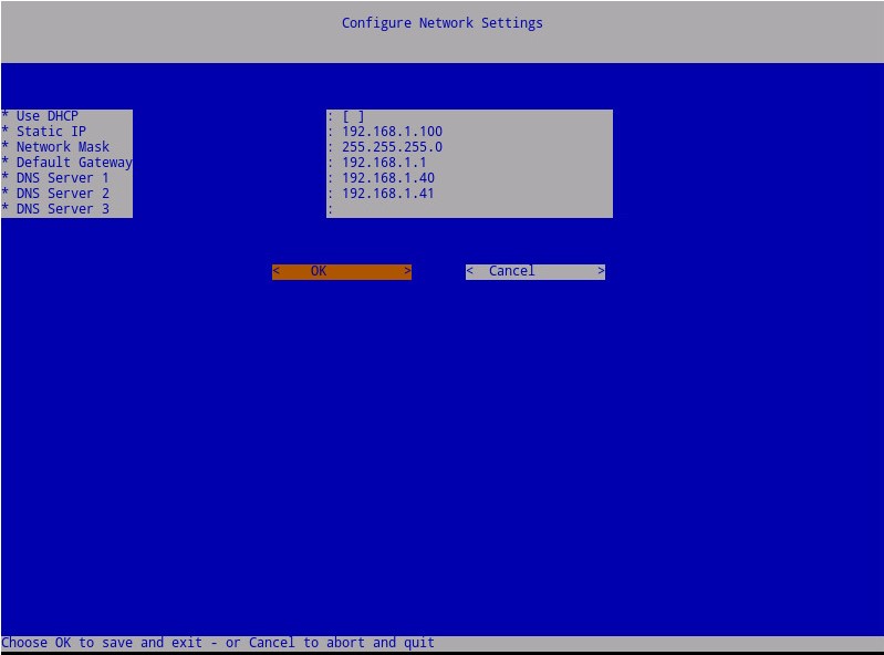 Configure Network settings without DHCP