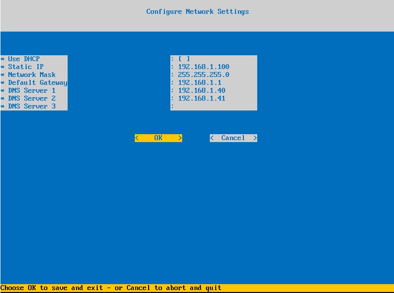 Configurazione delle impostazioni di rete senza DHCP