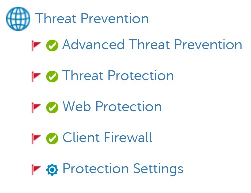 Configurações de proteção