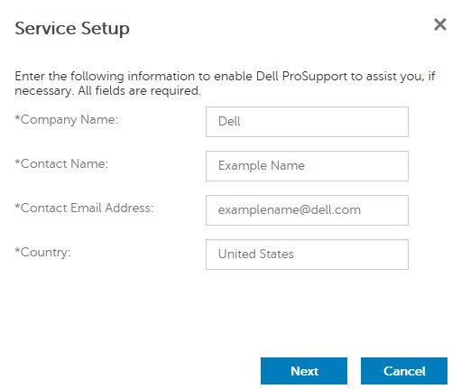 Service Setup menu