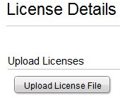 Knappen Upload License File (överför licensfil)