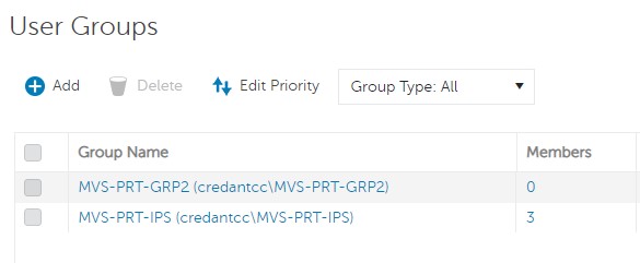 Selección de un grupo de usuarios