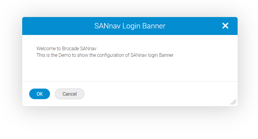 Snippet of SANnav login Banner