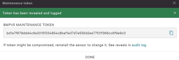 Registro del token de mantenimiento del hostname