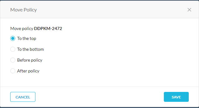 Selección de una ubicación para transferir la política
