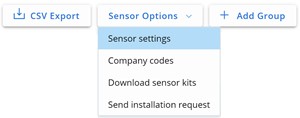 Selecting Sensor Options and Sensor settings