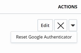 Google Authenticator zurücksetzen auswählen