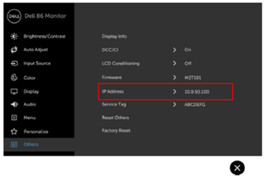 C8618QT and C5518QT Monitor IP Address