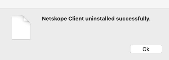 Bestätigung der MacOS-Deinstallation