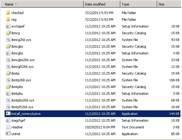 Figure 5 W2K8 Device Driver Directory Files