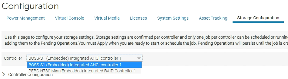 选择 RAID 控制器