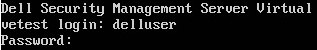 Dell Security Management Server Virtual login