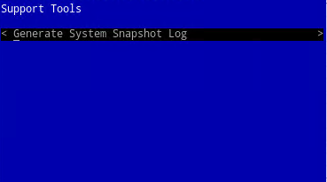 Generate System Snapshot Log option