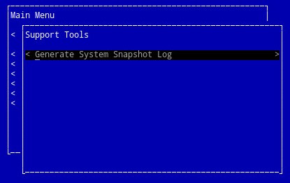 Generate System Snapshot Log option