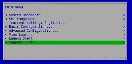 Support Tools option
