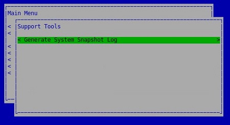 Generate System Snapshot Log option