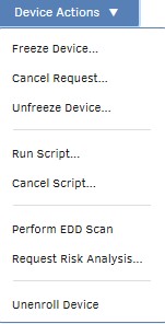 Annullare la registrazione dell'opzione Device (Annulla registrazione dispositivo)