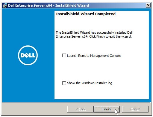 Obrazovka dokončení průvodce InstallShield v nástroji Dell Data Protection Enterprise Edition Server InstallShield