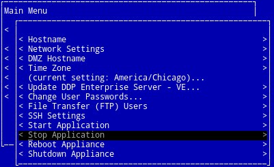 Stop Application Option (Pysäytä sovellus) -vaihtoehto