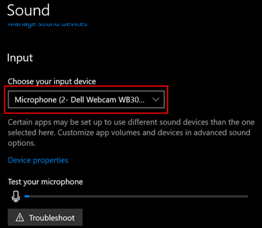 Selecting the input device