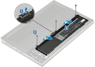Como remover a bateria de 6 células