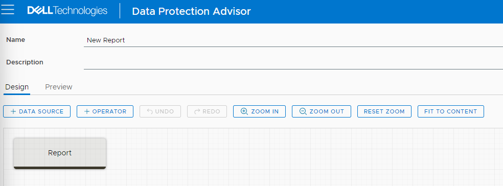 Screenshot of DPA New Report screen