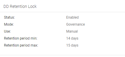Kuva 2: Data Domain System Manager Mtree Retention Lock -määritys.