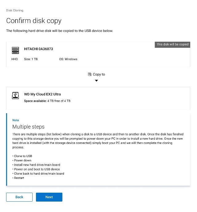 Confirm disk copy