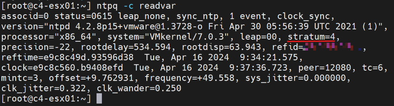 ntpq -c command example