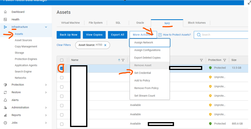 PowerProtect Data Manager NAS backups fails when having multiple CIFS