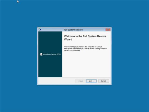 Full System Restore Wizard (Tam Sistem Geri Yükleme Sihirbazı)