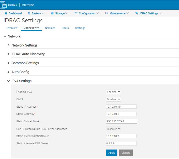 Configurações do iDRAC (tela 2)